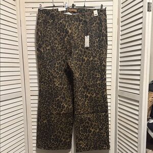 Judy Blue NWT Leopard Print Wide-Leg  High Waist Denim Pants. 24W